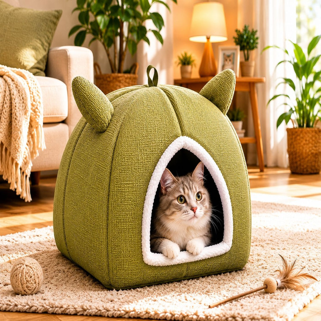 Cozy Cat Cave House Bed