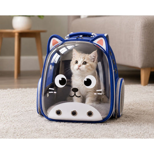 Cute Transparent Cat Face Pet Backpack Carrier