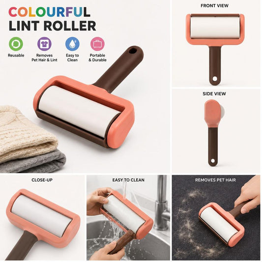 Reusable Colourful Lint Roller – Pet Hair Remover