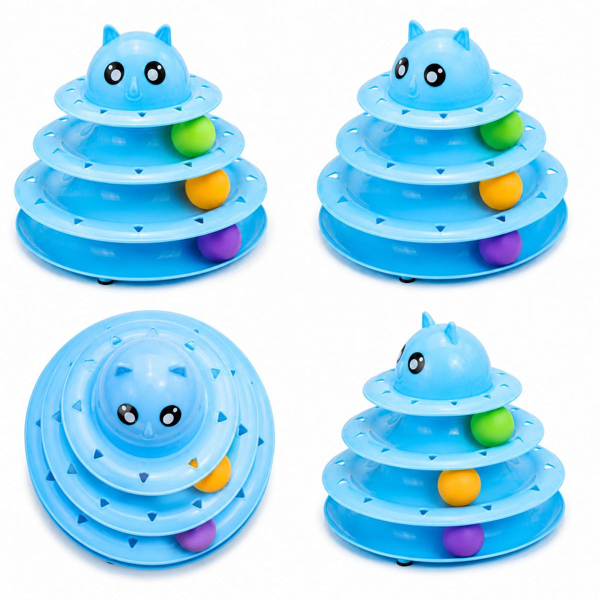 4-Level Cat Ball Track Interactive Toy