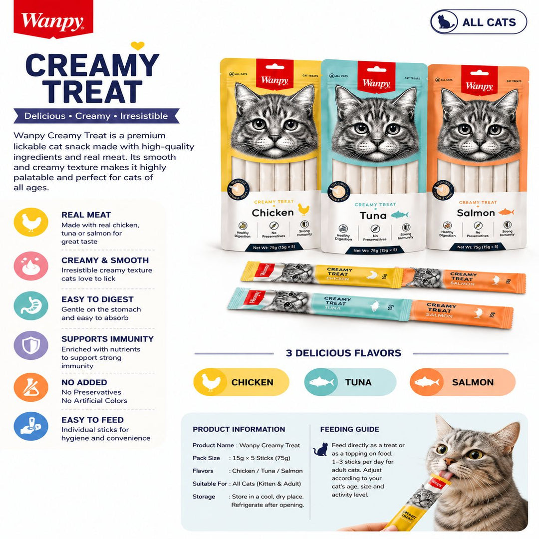 Wanpy Creamy Treat (15g × 5 Sticks)