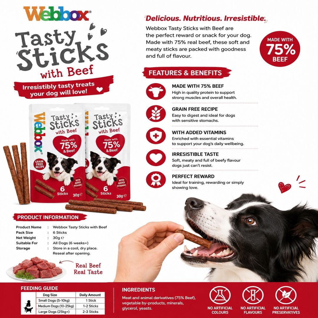 Webbox Tasty Sticks with Beef