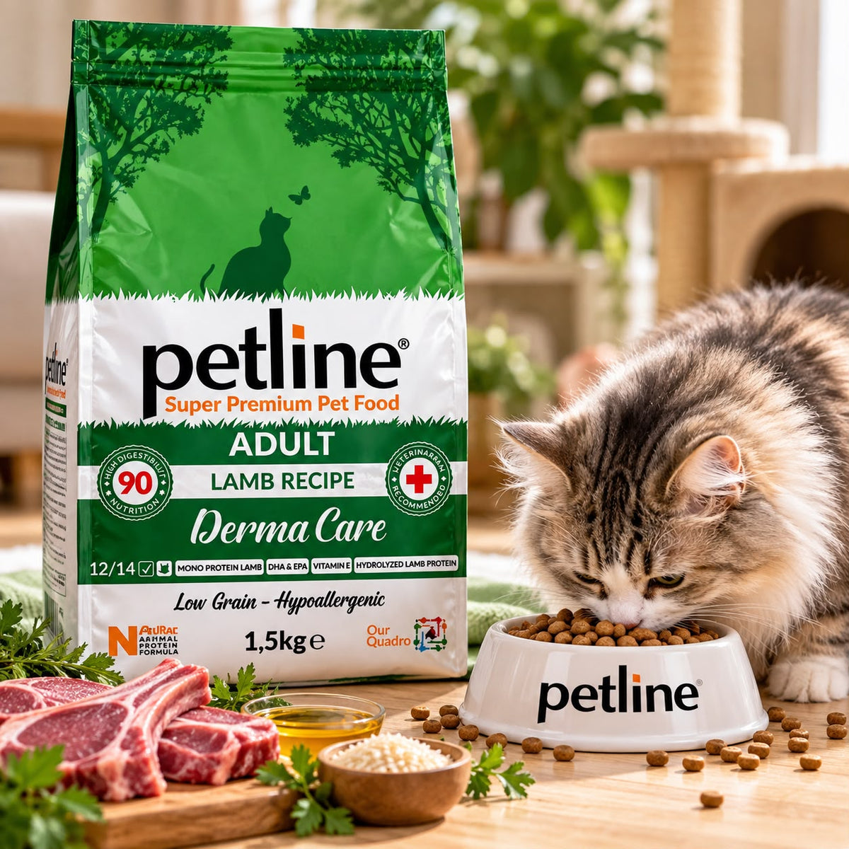 Petline Super Premium Adult Cat Food — Hypoallergenic Lamb