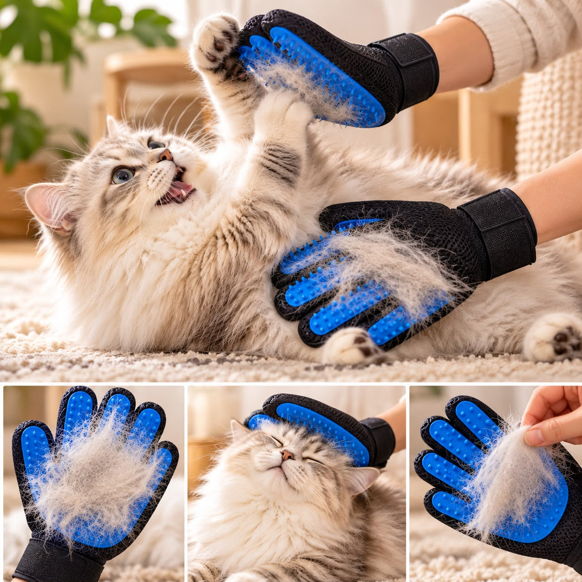 Pet Grooming Glove โ Fur Remover & Deshedding Glove