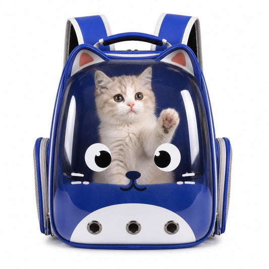 Cute Transparent Cat Face Pet Backpack Carrier