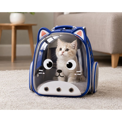 Cute Transparent Cat Face Pet Backpack Carrier