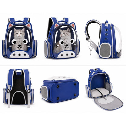 Cute Transparent Cat Face Pet Backpack Carrier