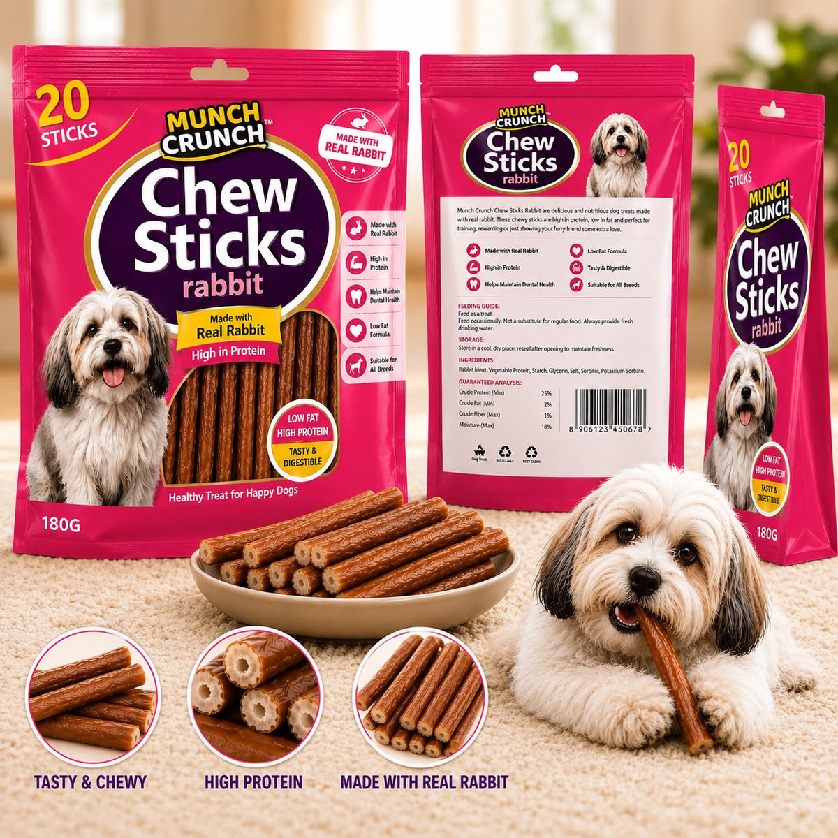 Munch Crunch Chew Sticks Rabbit