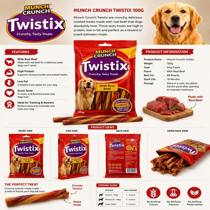Munch Crunch Twistix Dog Treats 100g