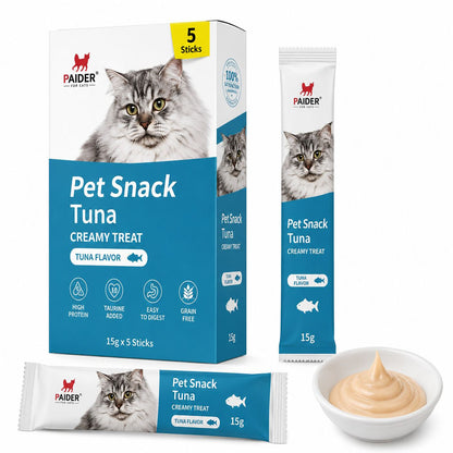 Paider Creamy Treat – Tuna Flavor (15g × 5 Sticks)