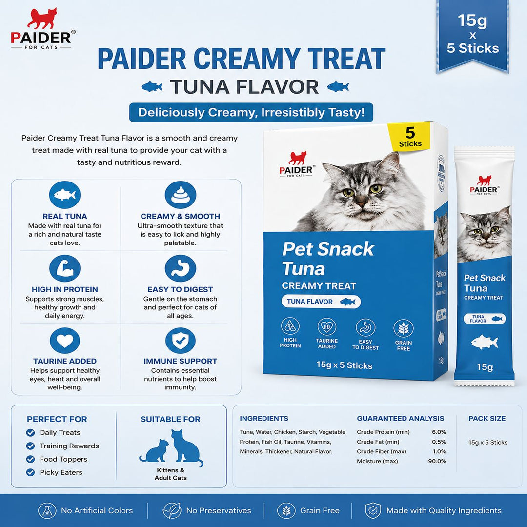 Paider Creamy Treat – Tuna Flavor (15g × 5 Sticks)