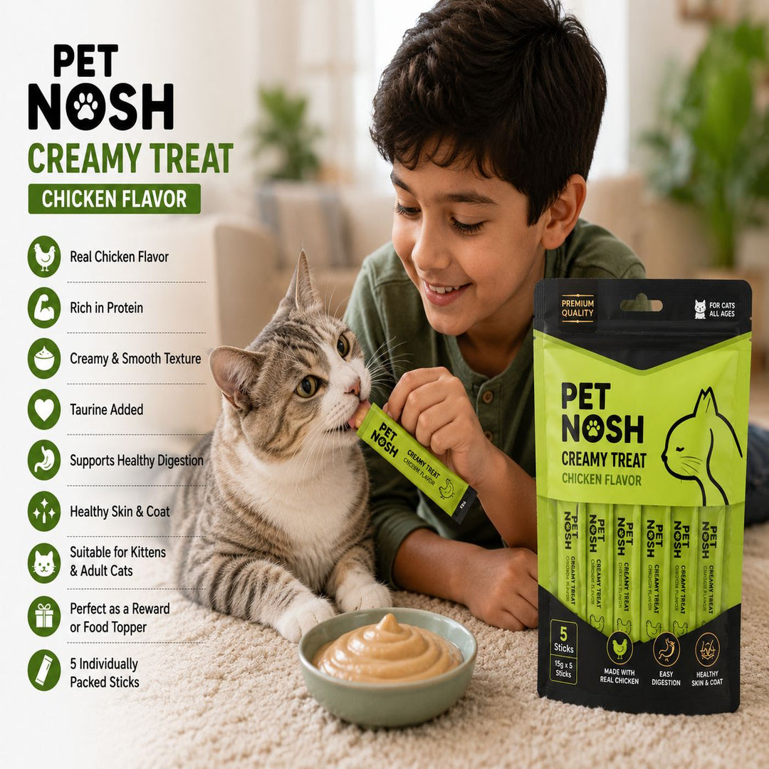 Pet Nosh Creamy Treat – Chicken Flavor (15g × 5 Sticks)