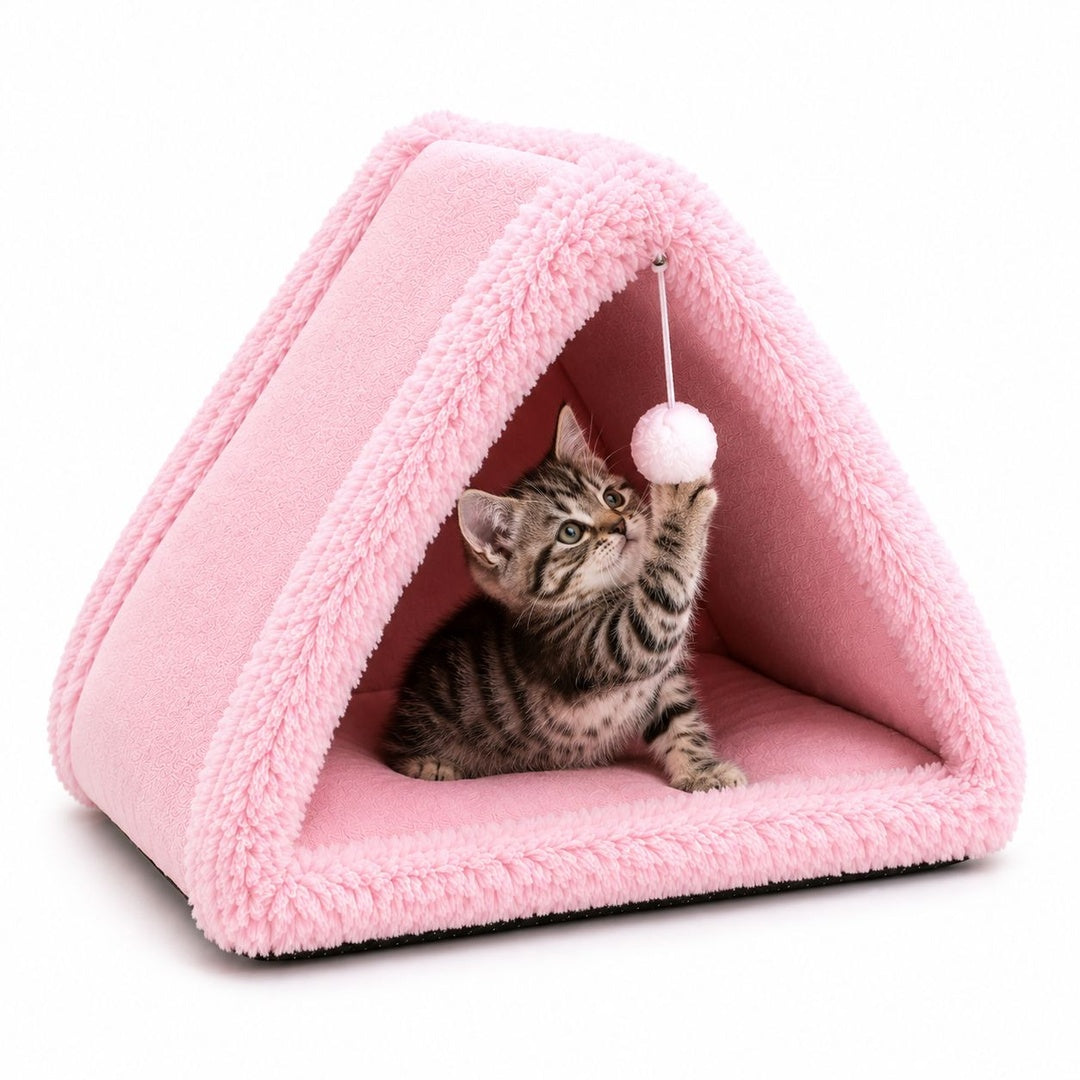 Pink Cozy Triangle Cat House
