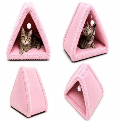 Pink Cozy Triangle Cat House