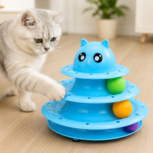 4-Level Cat Ball Track Interactive Toy