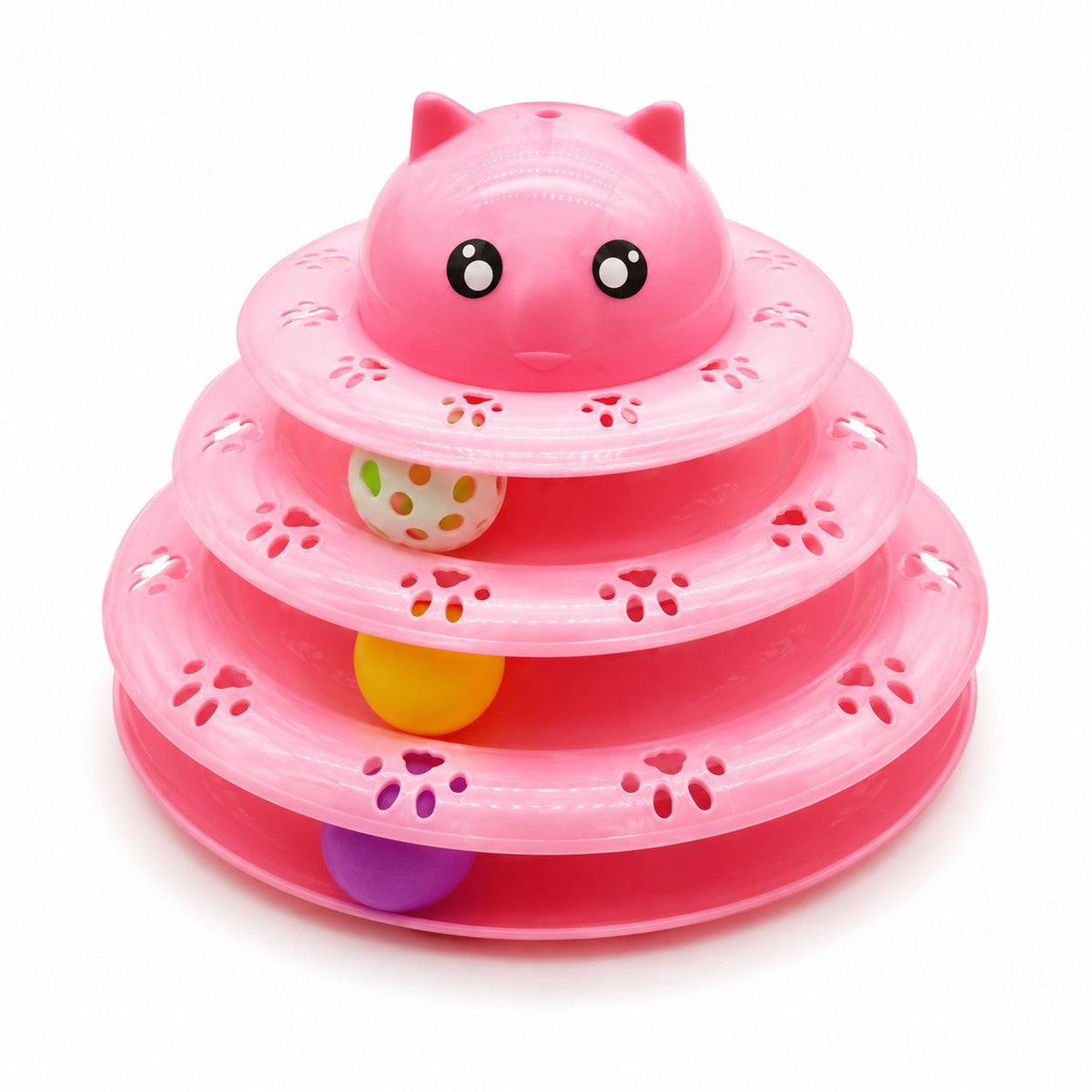 Pink Cat Tower Track Interactive Toy