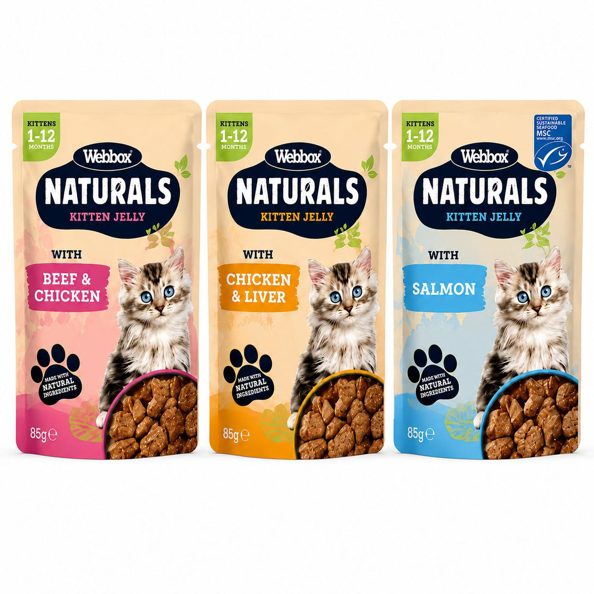 Webbox Naturals Kitten Jelley 85g | Meat & Fish