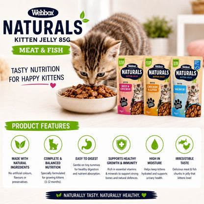 Webbox Naturals Kitten Jelley 85g | Meat & Fish
