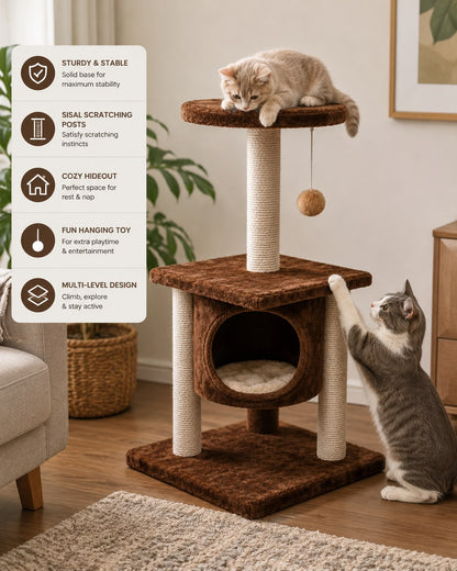Double Center Round Cat Tree – 87CM