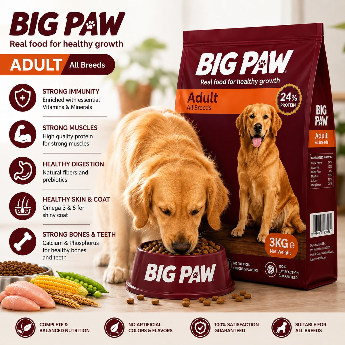 Big Paw Adult Dog Food 3KG