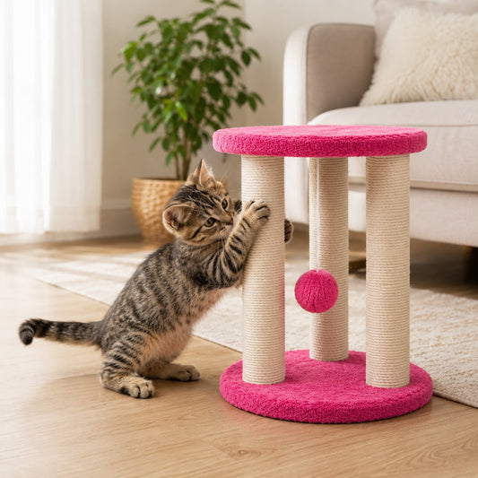 3 Pole Round Top Cat Scratcher – 50cm