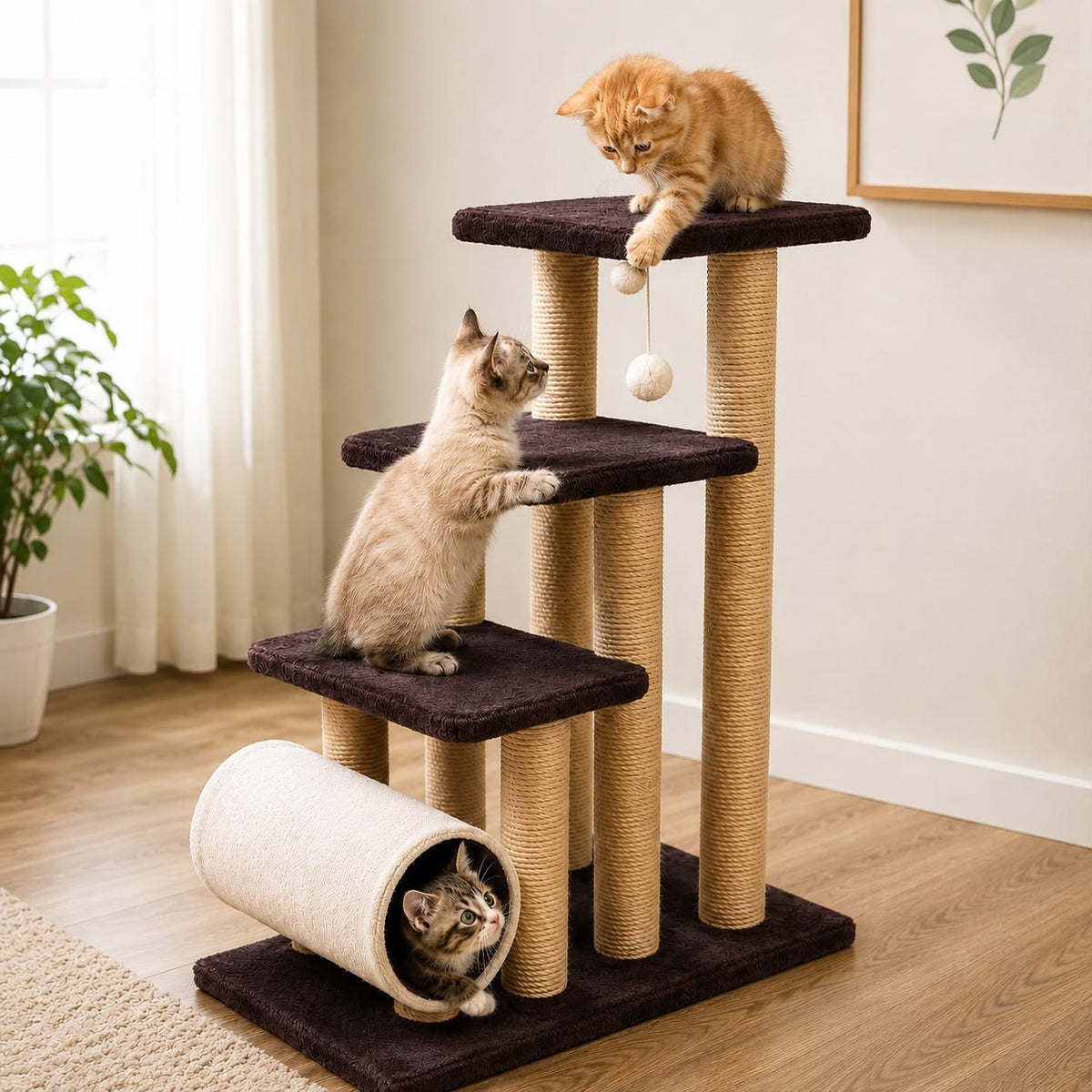 3 Steps Round Cat Tree – 85CM
