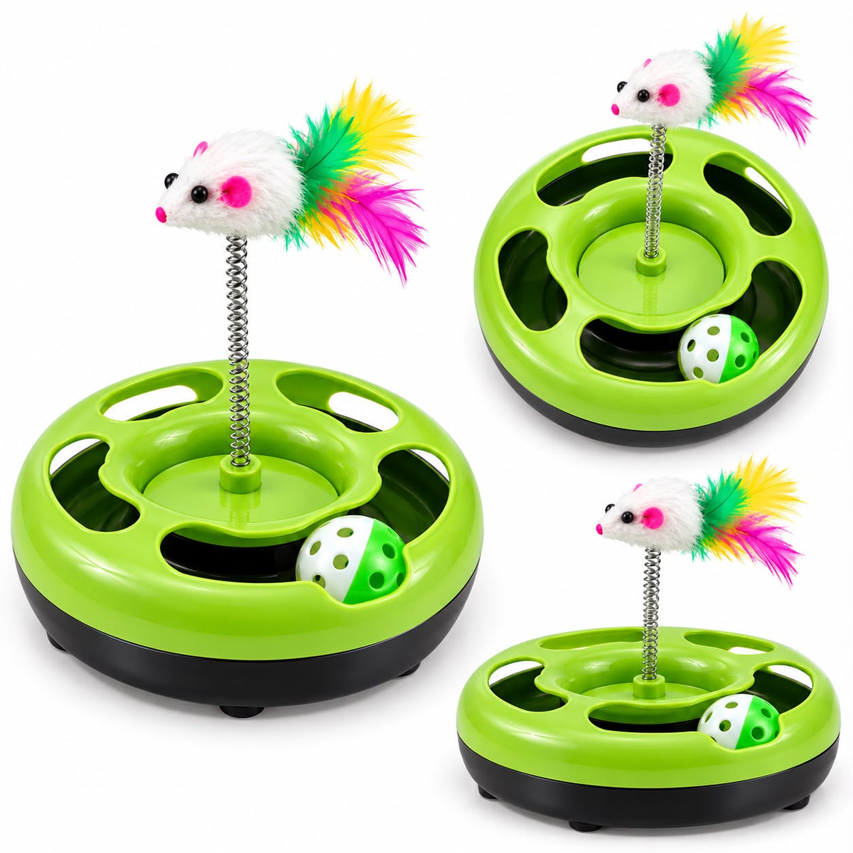 Round Toy Inside Ball With Spring Mouse