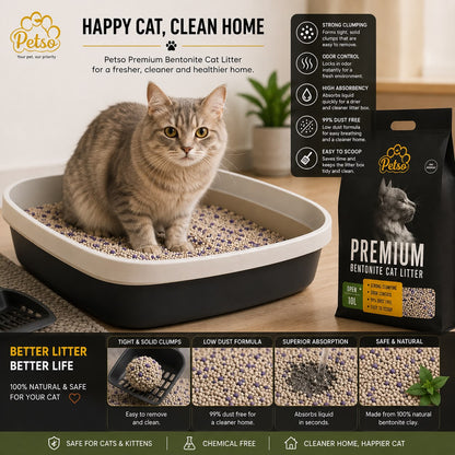 Petso Premium Bentonite Cat Litter 10L (Imported)